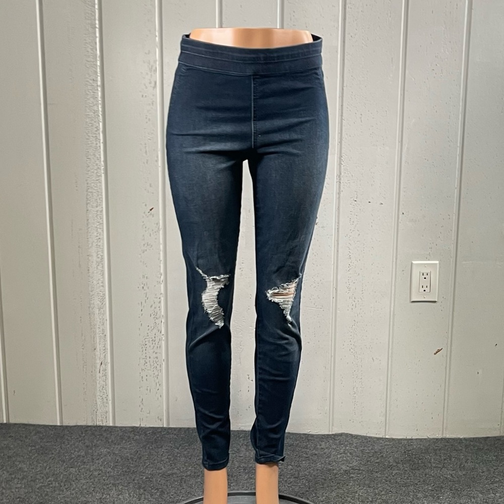 *Soho Women's Distressed  High Waist Pull on Leggings Sz M
